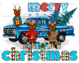 Merry Christmas Reindeers DTF Transfer