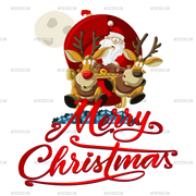 Merry Christmas Santa Sleigh DTF Transfer
