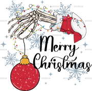 Merry Christmas Skeleton Bell DTF Transfer