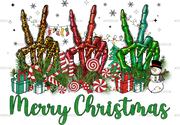 Merry Christmas Skeleton Hands-2 DTF Transfer