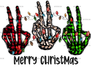 Merry Christmas Skeleton Hands DTF Transfer