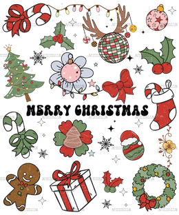 Merry Christmas Things DTF Transfer