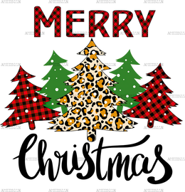 Merry Christmas Trees-2 DTF Transfer
