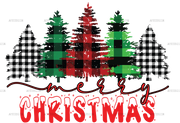 Merry Christmas Trees-3 DTF Transfer