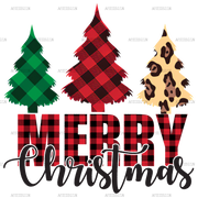 Merry Christmas Trees-5 DTF Transfer