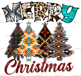 Merry Christmas Trees DTF Transfer