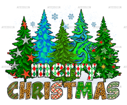 Merry Christmas Trees Winter DTF Transfer