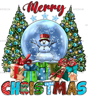 Merry Christmas With Snow Globe DTF Transfer