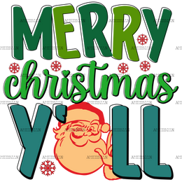 Merry Christmas Yall-3 DTF Transfer