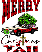 Merry Christmas Yall Car DTF Transfer