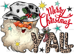 Merry Christmas Yall Santa DTF Transfer