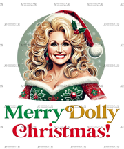 Merry Dolly Christmas DTF Transfer
