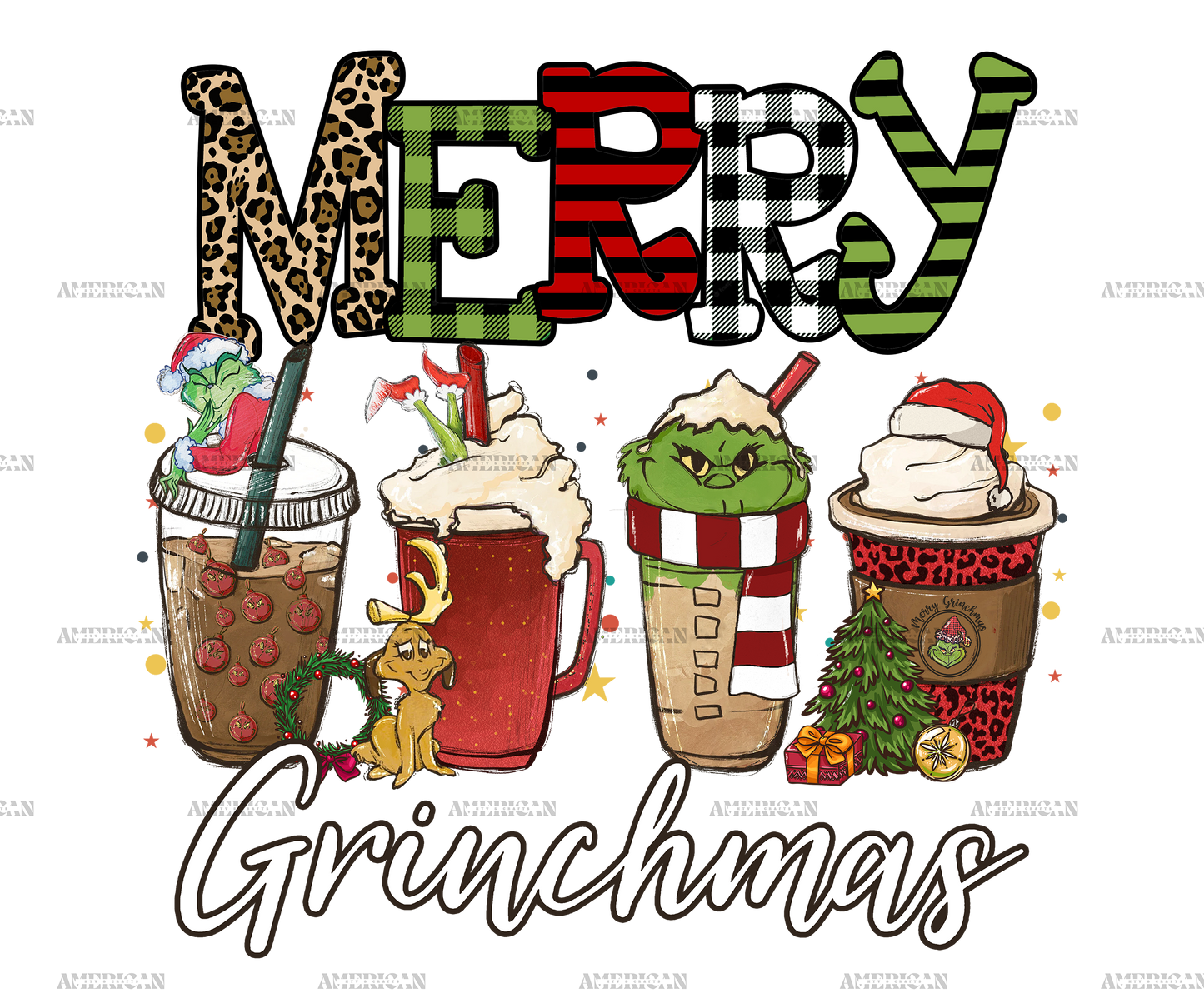 Merry Grinchmas Coffee DTF Transfer