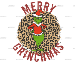 Merry Grinchmas Leopard DTF Transfer