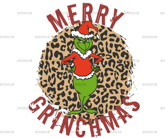 Merry Grinchmas Leopard DTF Transfer