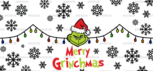 Merry Grinchmas Lights UV DTF Transfer