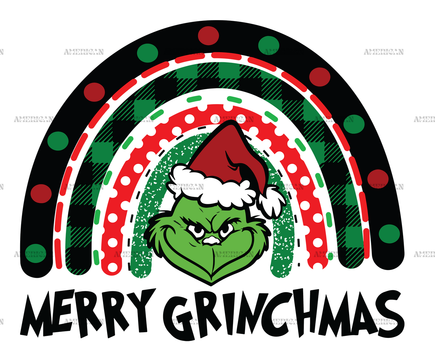 Merry Grinchmas Rainbow DTF Transfer