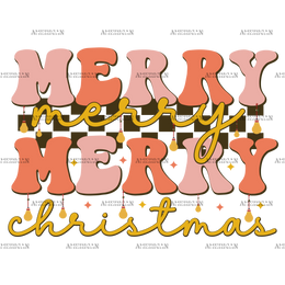 Merry Merry Merry Christmas-10 DTF Transfer
