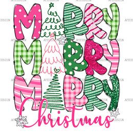 Merry Merry Merry Christmas-3 DTF Transfer