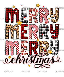 Merry Merry Merry Christmas-4 DTF Transfer