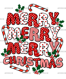 Merry Merry Merry Christmas-8 DTF Transfer