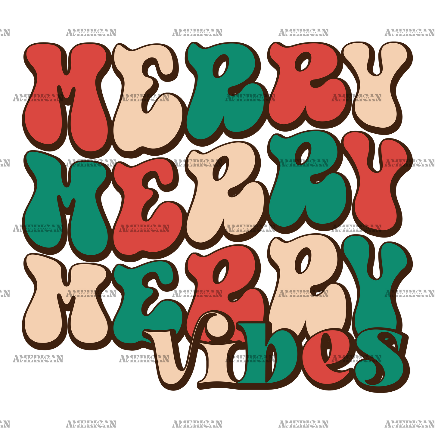 Merry Vibes-3 DTF Transfer