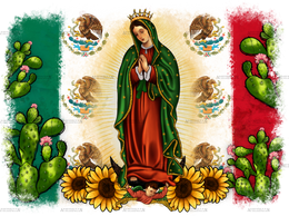 Mexican Flag Our Lady Of Guadalupe Dtf Transfer