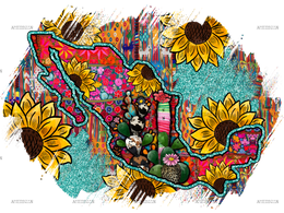 Mexico Map Dtf Transfer