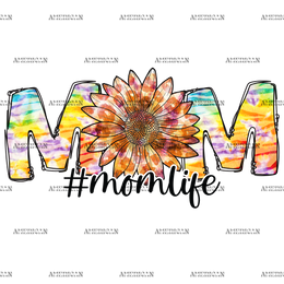 Mom Sunflower Tie Dye DTF Transfer