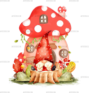 Mushroom Home Gnome DTF Transfer