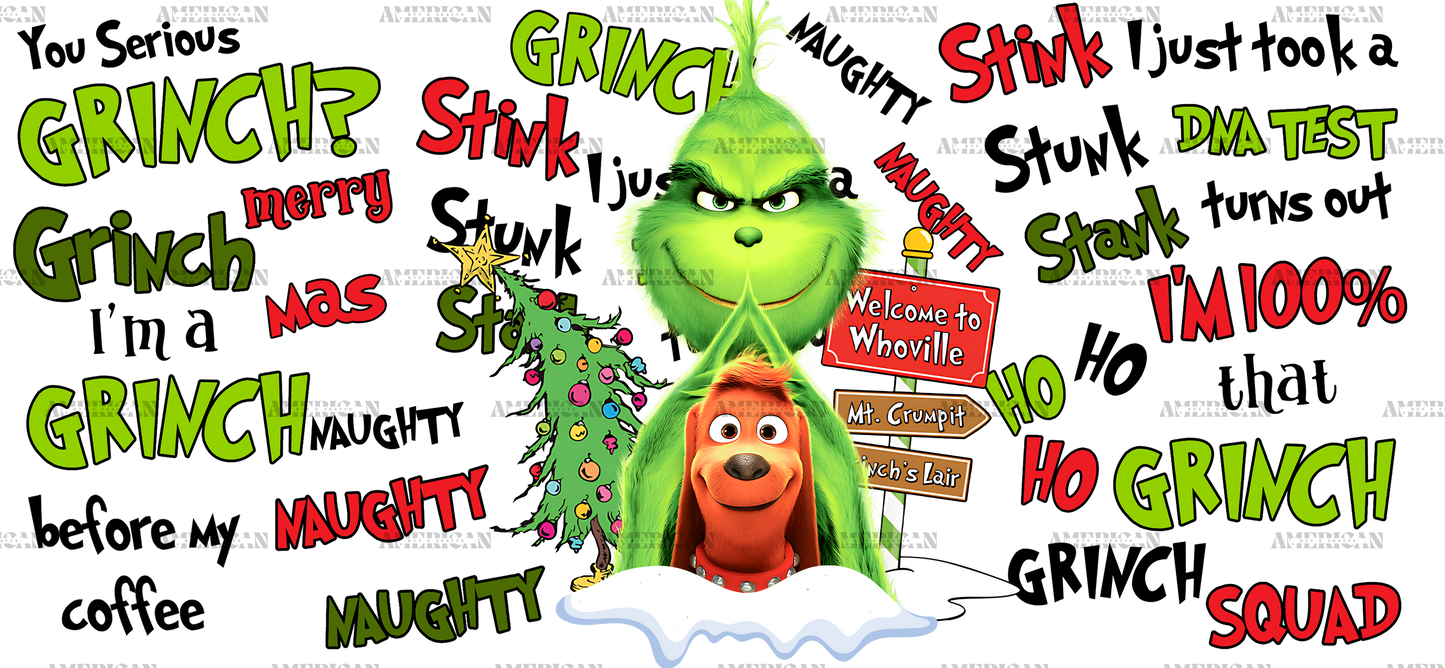 Naughty Stink Grinch UV DTF Transfer