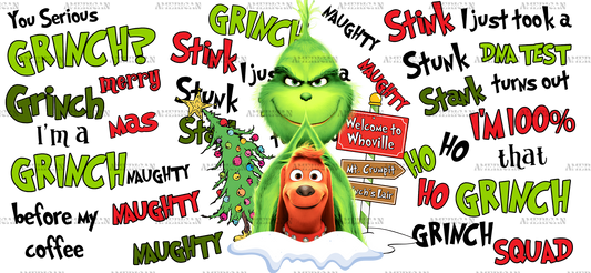 Naughty Stink Grinch UV DTF Transfer