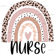 Nurse Animal Print Rainbow DTF Transfer