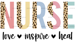 Nurse Love Inspire Heal Leopard-1 DTF Transfer