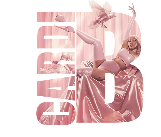 Cardi B Little Miss Drama Tour Pink B DTF Transfer