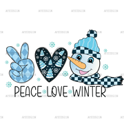 Peace Love Winter DTF Transfer
