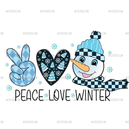 Peace Love Winter DTF Transfer