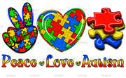 Peace Love Autism DTF Transfer