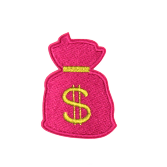 Pink Dollar Bag Patch (Small/Embroidery)