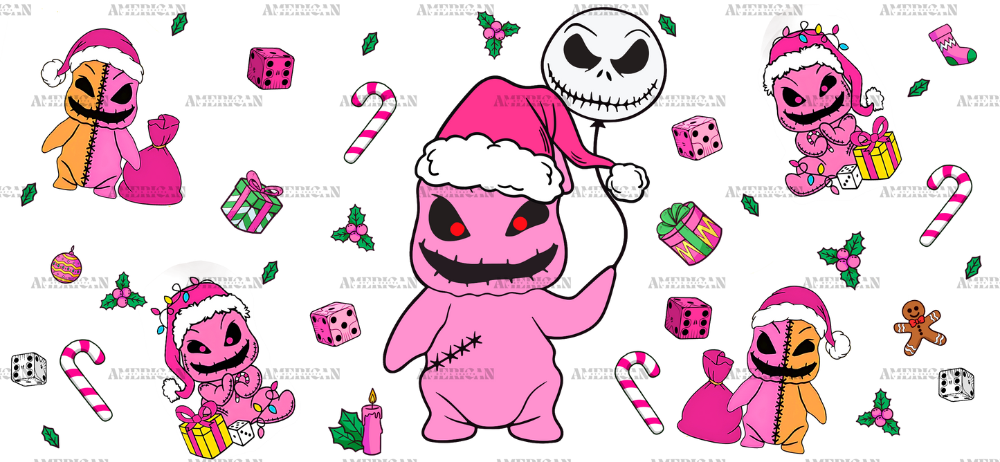 Pink Evil Christmas UV DTF Transfer