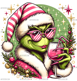 Pink Grinch DTF Transfer