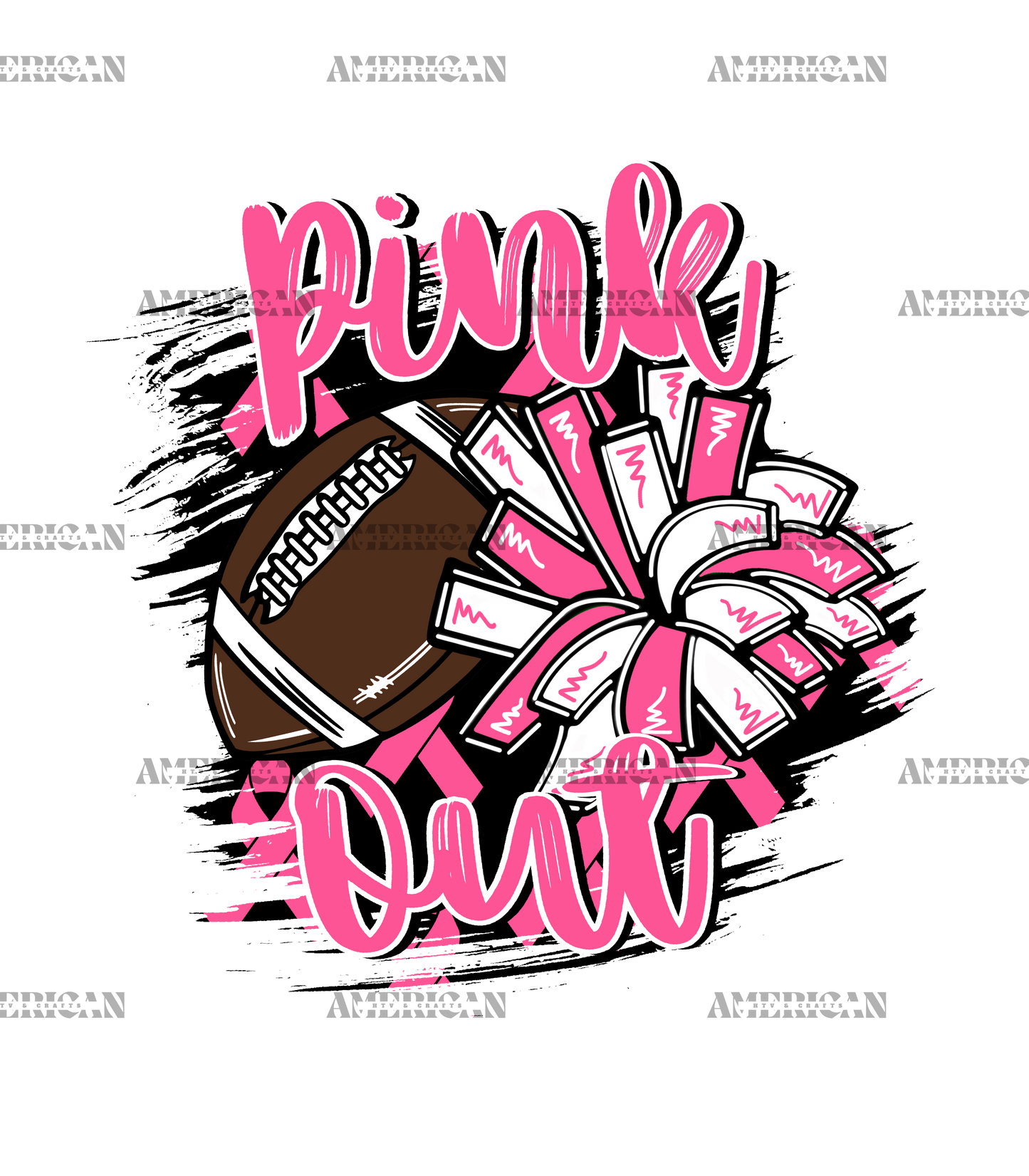 Pink Out Football-2 DTF Transfer