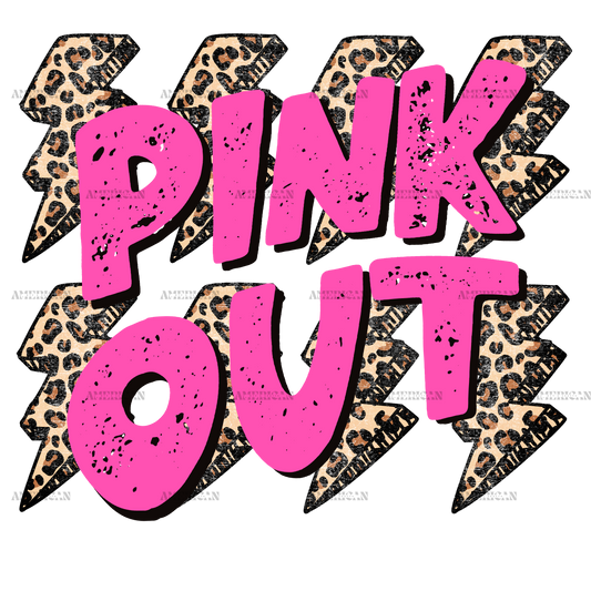 Pink Out Leopard Bolt DTF Transfer