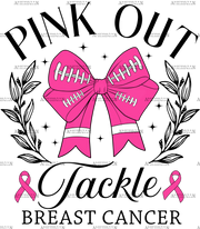 Pink Out Tackle Bow Black DTF Transfer