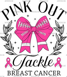 Pink Out Tackle Bow Black DTF Transfer