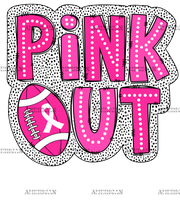 Pink Out White DTF Transfer