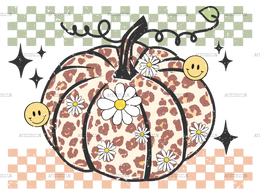 Pumpkin Checker DTF Transfer