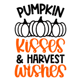 Pumpkin Kisses Harvest Wishes DTF Transfer