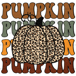 Pumpkin Leopard Dotted DTF Transfer