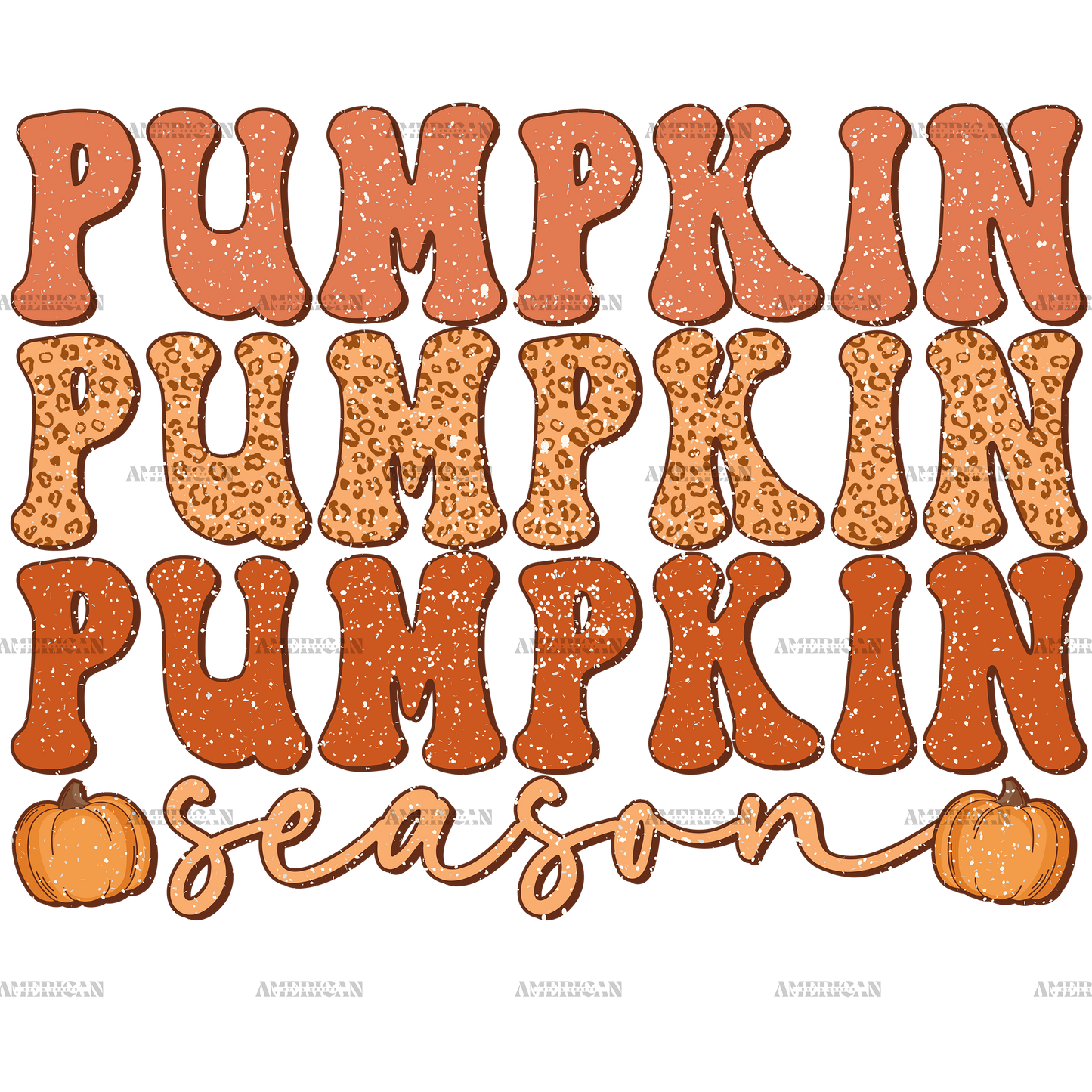 Pumpkin Season-3 Dotted DTF Transfer